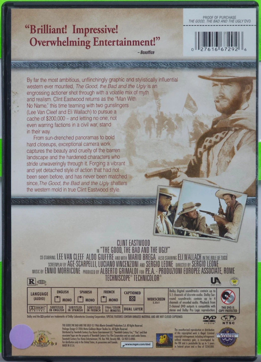 The Good, the Bad, and the Ugly (DVD) New
