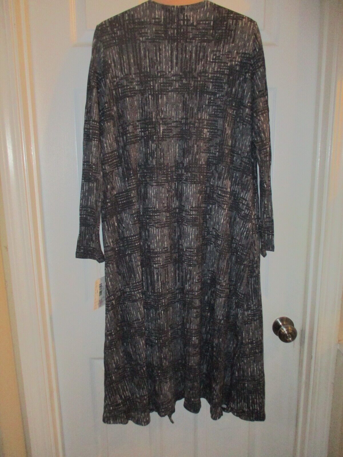 NWT LuLaRoe Sarah Cardigan Black and White Plaid and Dots Medium