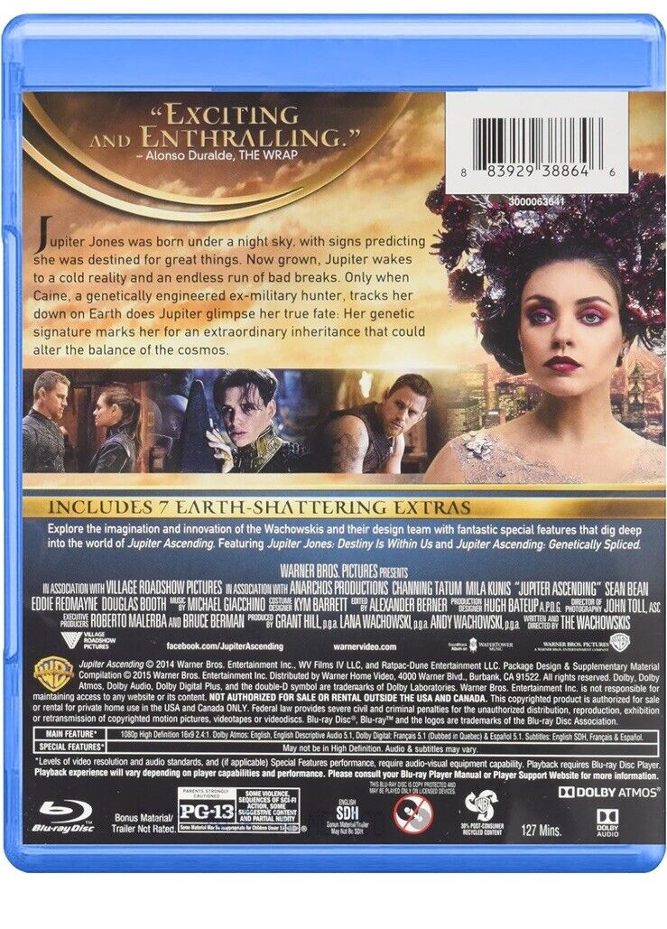 Jupiter Ascending (Blu-ray (No DVD), 2014 )