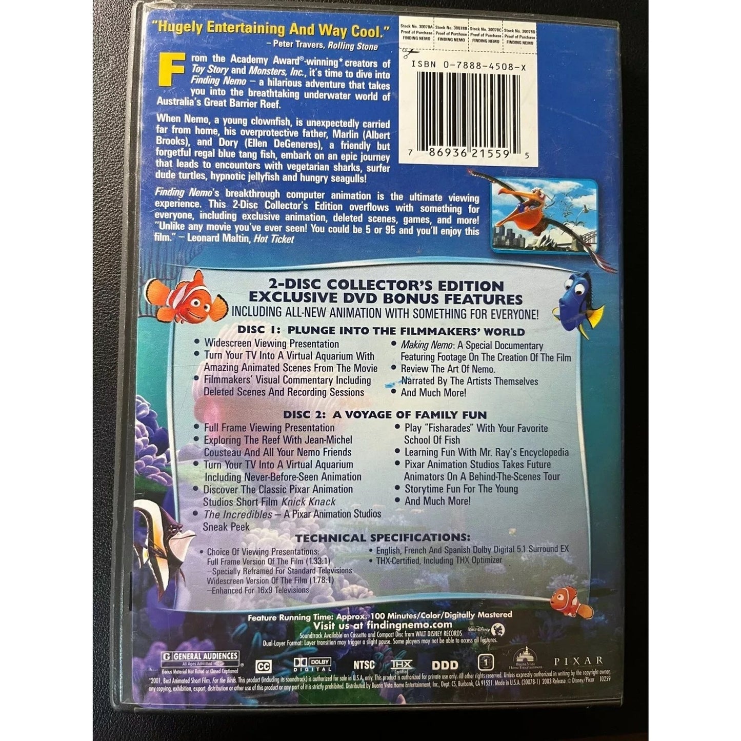 Finding Nemo (DVD) 2 - Disc Set - Brand New