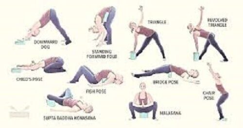 Yoga Block Black Marble Pilates Fitness Exercise Health Women Men Children