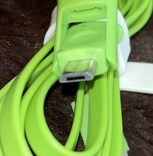 3’ Green USB To Convertible MicroUSB / Apple Light-ning Adapter With Band Strap