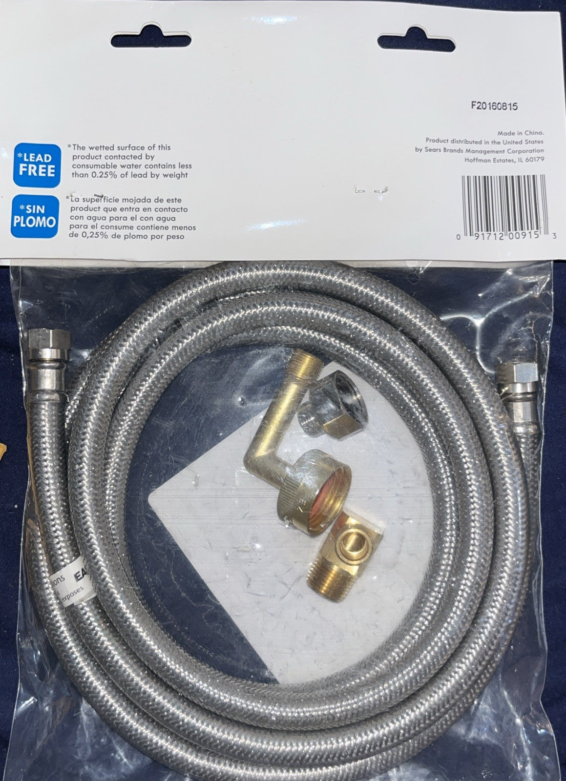 NEW Kenmore Dishwasher Connector Kit 8' Braided Stainless Steel Hose 2213000