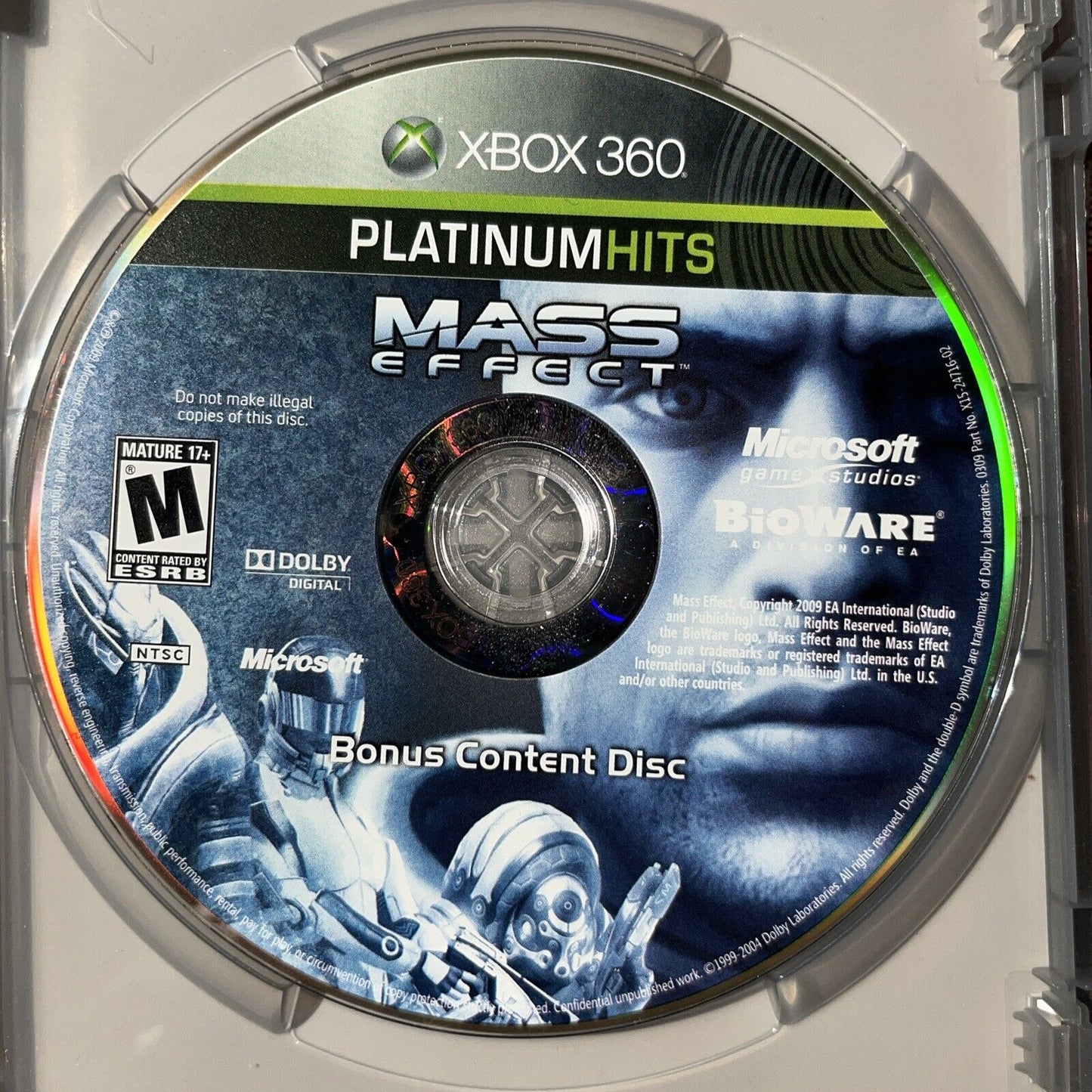 Mass Effect -- Platinum Hits (Microsoft Xbox 360, 2009) No Manual. New Case. 