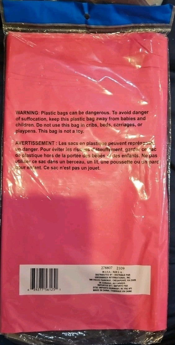 Party Disposable Hot Pink Rectangle Plastic Table Cover 54" x 108"