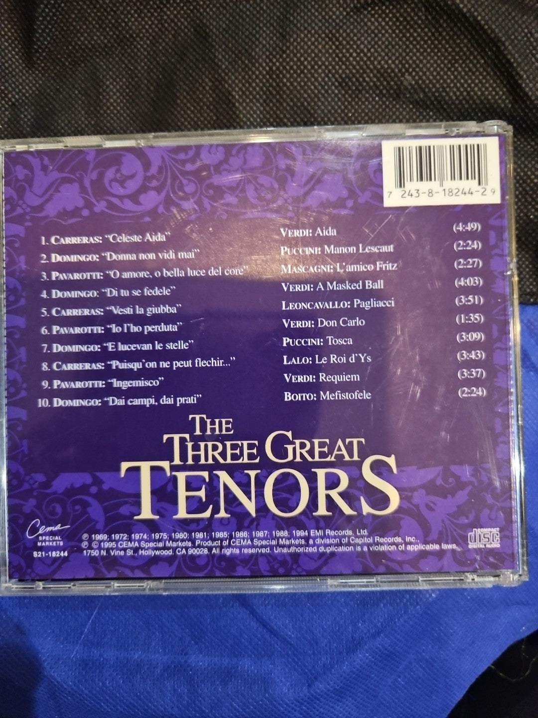 Three Great Tenors by The Three Tenors (CD, 1995) New