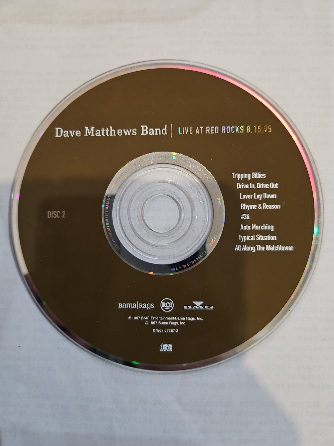 Dave Matthews Band Luve At Red Rocks 8.15.95 Disc 2