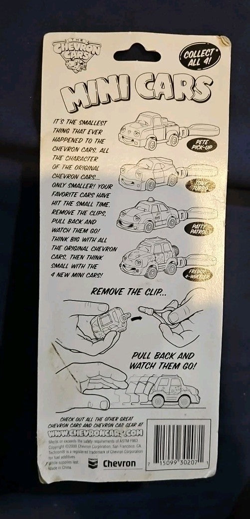 2000 Chevron Cars Mini Cars Pete the Pick-Up Truck Blue