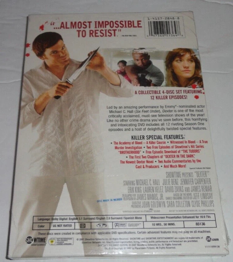 Dexter -The Complete First Season (DVD, 2007, 4-Disc Set) Tested