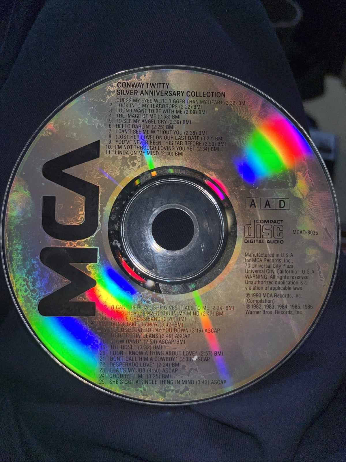 Conway Twitty: Silver Anniversary Collection (CD) No Case Or Artwork. Disc Only.