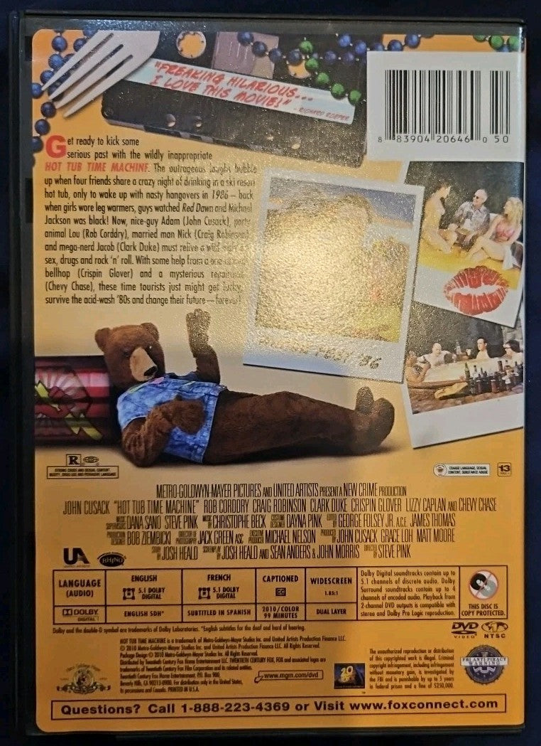 Hot Tub Time Machine DVD "Rental Exclusive" 2010 (Former Blockbuster Rental)