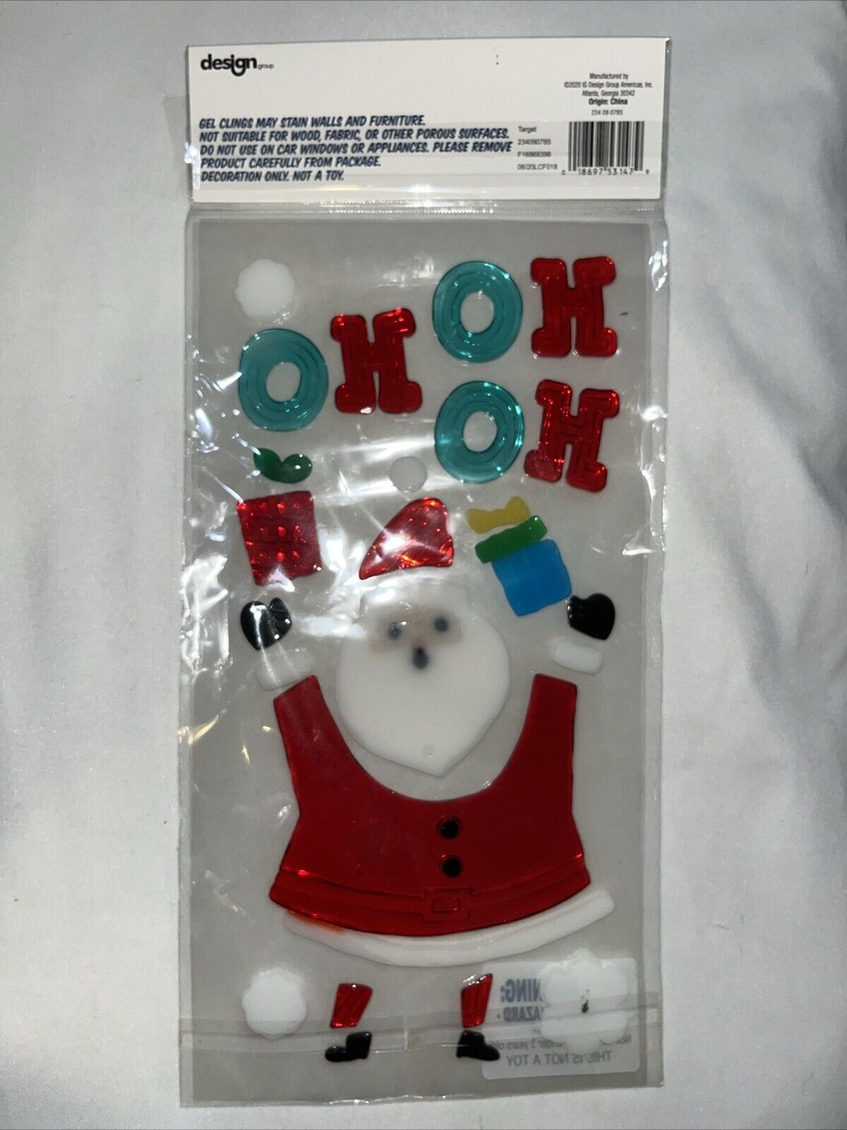 NEW Christmas Winter Santa Claus Gifts Snowflakes window Gel Clings 27 pcs Decor