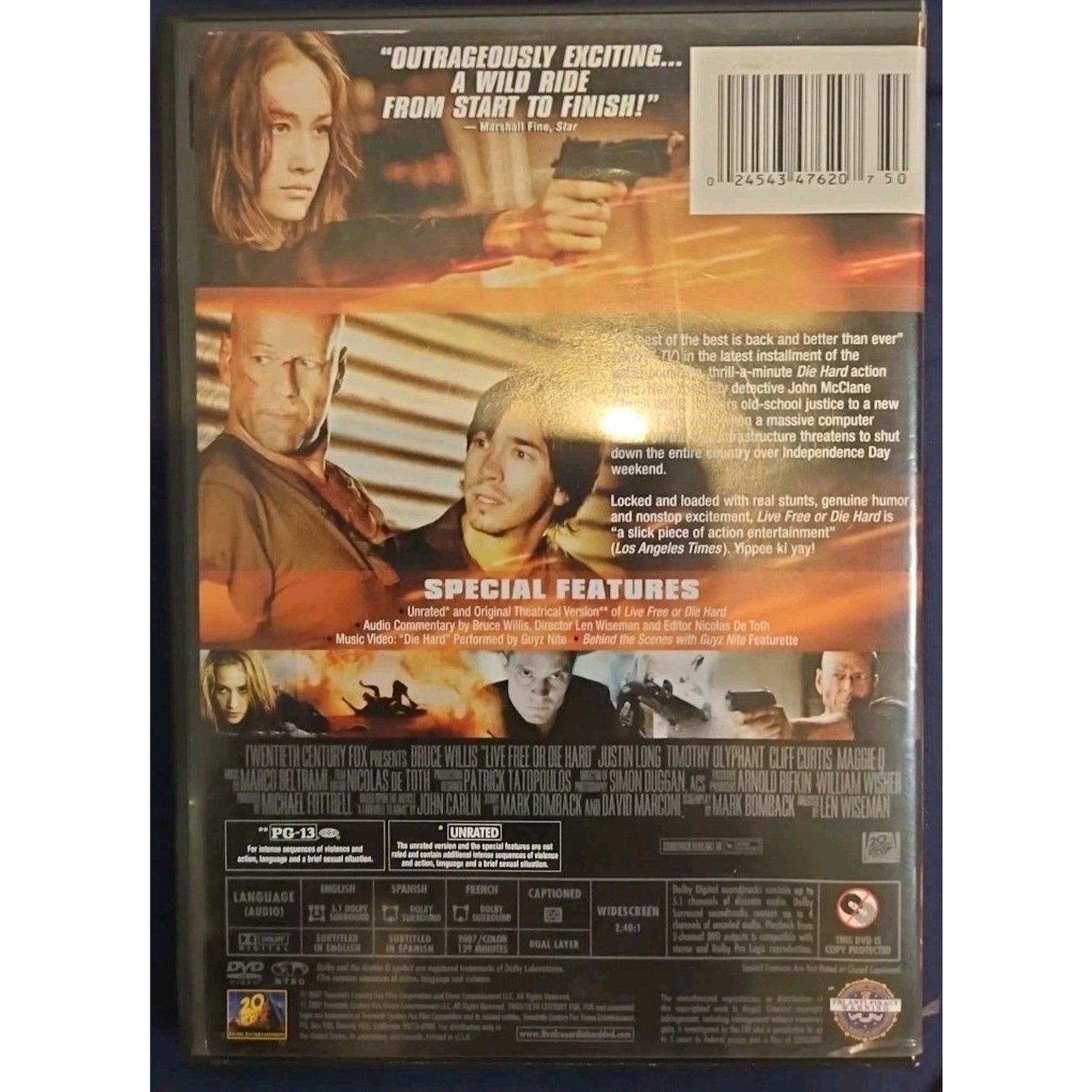 * Live Free Or Die Hard - Bruce Willis - DVD VERY GOOD