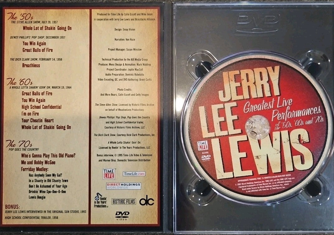 Jerry Lee Lewis New Sealed Time Life DVD Greatest Live Performances 50s 60s 70s