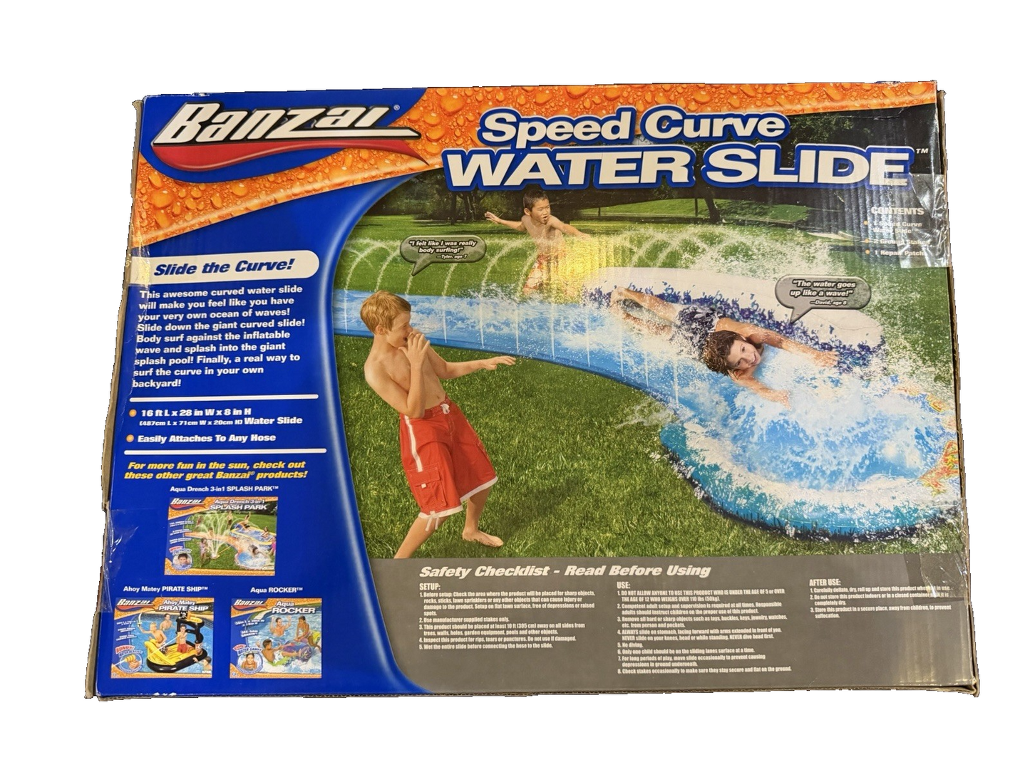 Banzai Speed Curve Water Slide Ages 5 Plus Summer Time Fun Water Body SurfHotNew