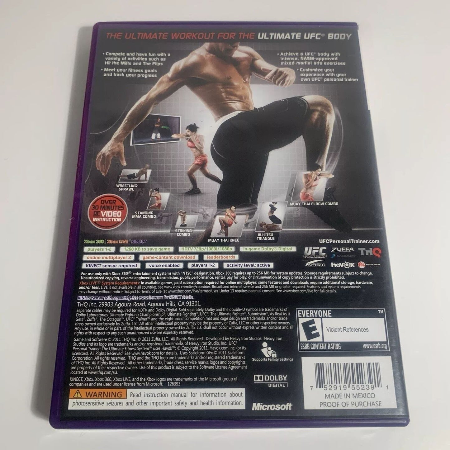 UFC Personal Trainer (Xbox 360) Tested. No scratches. New Case. Resealed.