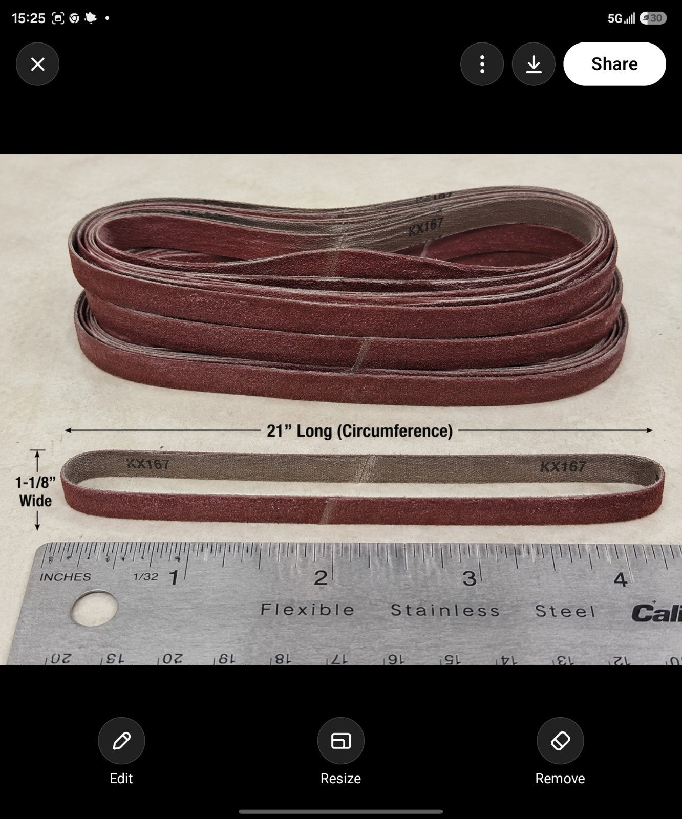 KX167 1-1/8" X 21" Belt Sander Sand Paper 120 Grit
