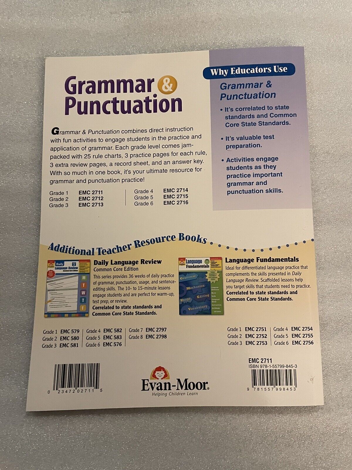 Grammar and Punctuation Grade 1 by Evan-Moor Educational Publishers (2002, Trade