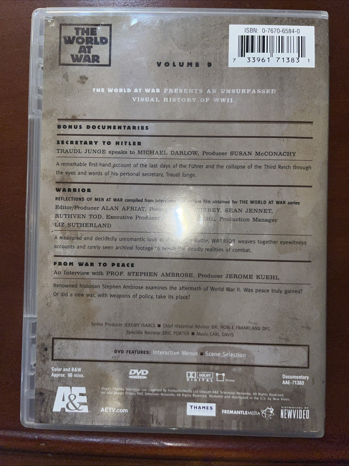 The World at War - Sir lawrence Olivier, Anthony Eden VOLUME 9