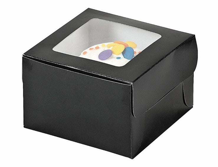 Black Cupcake Boxes, Party Supplies, 12 Pieces