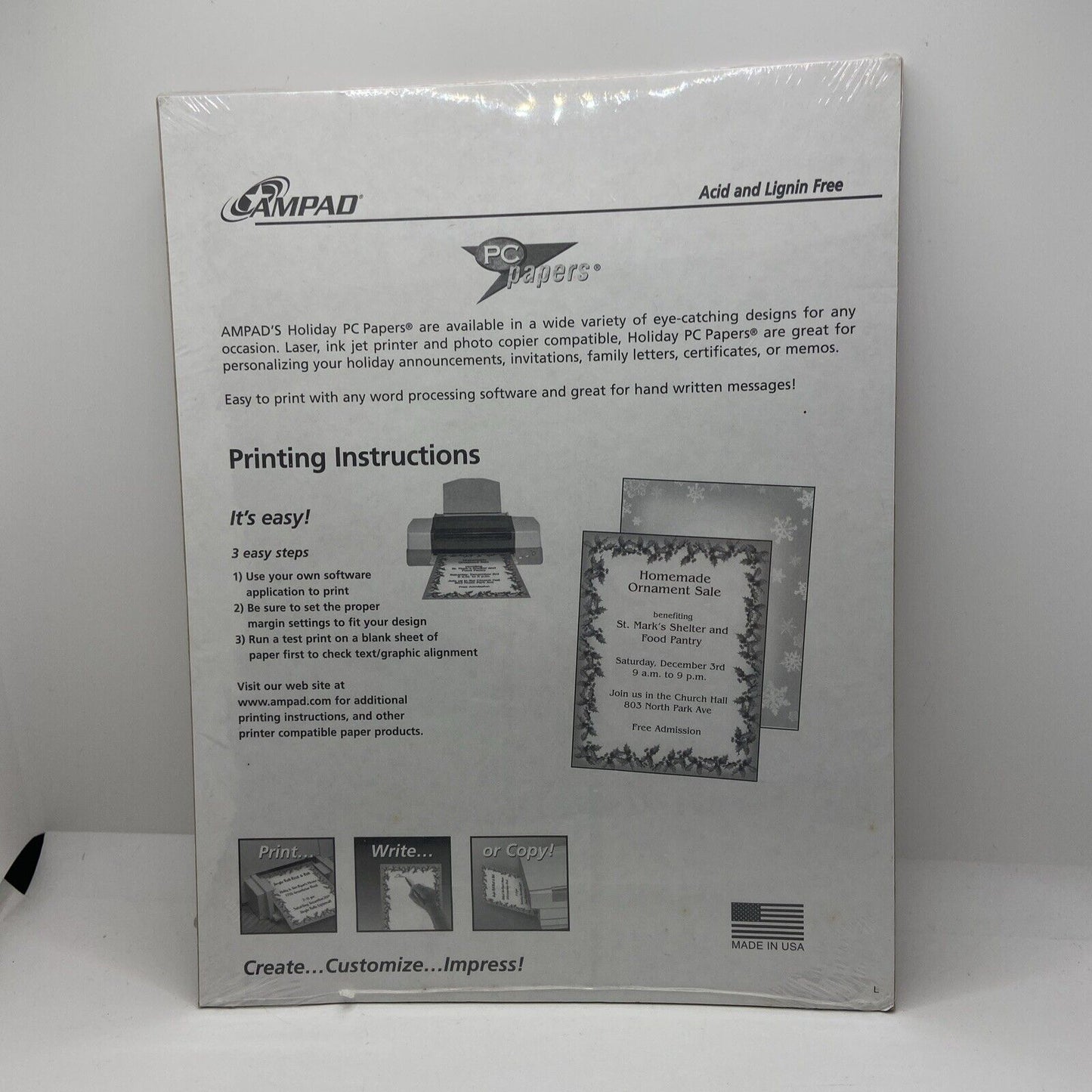 AMPAD 25 Specialty Papers - 24lb / 8.5" x 11" Acid & Lignin Free Christmas Theme