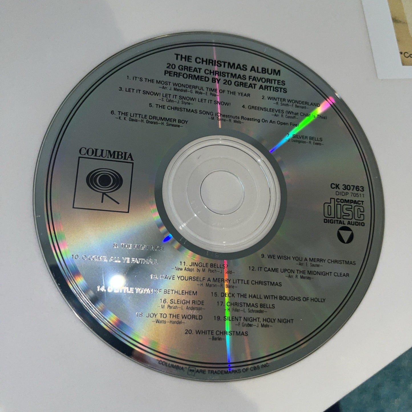 The Christmas Album 20 Great Favorites By 20 Great Artists (CD) Disc Only