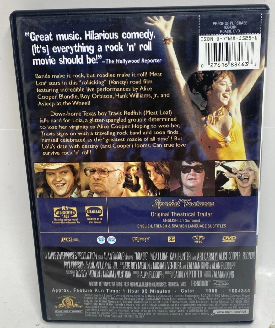 Roadie (DVD, 1980) Tested. New Case