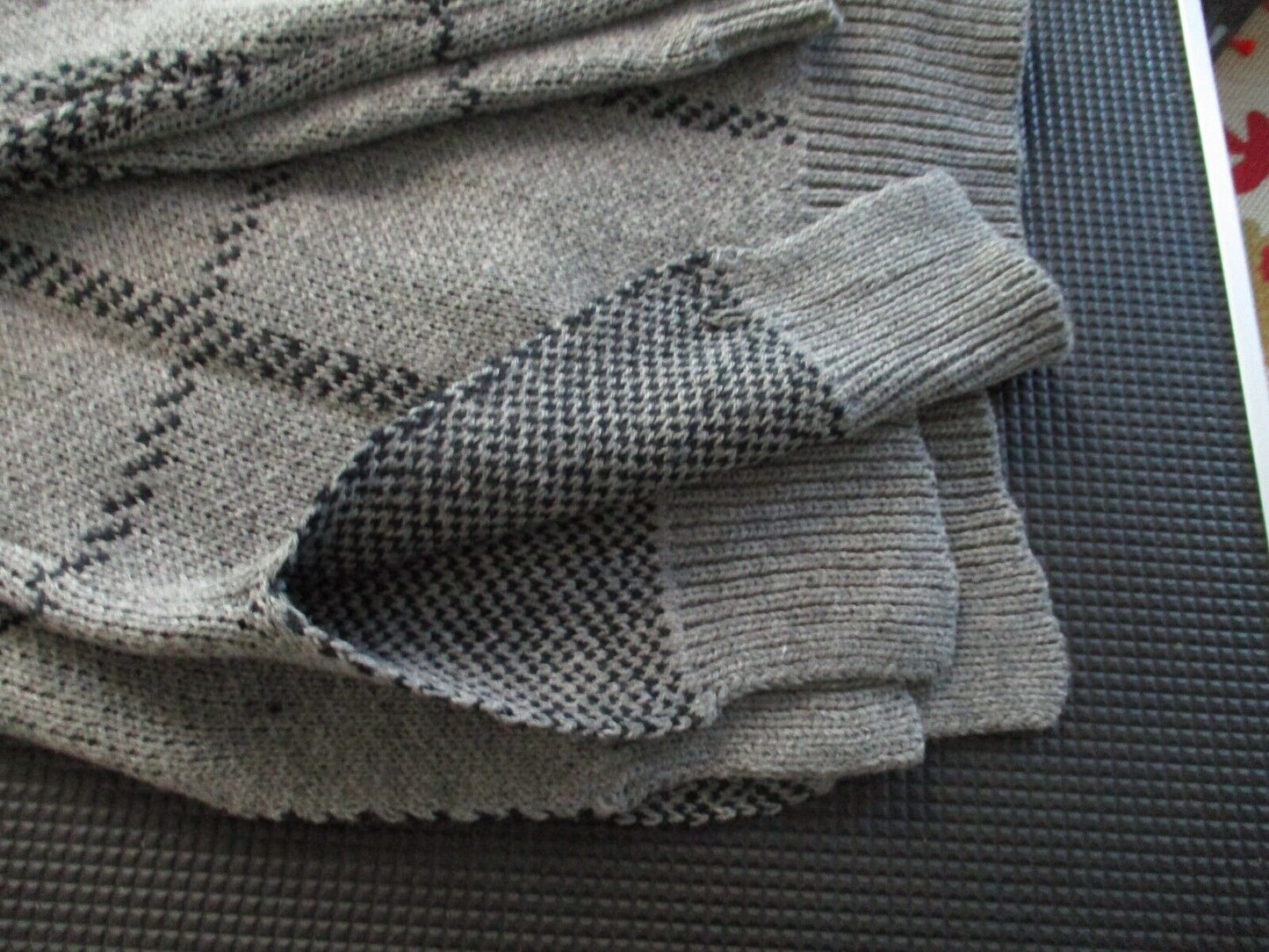 JODIFL Charcoal and Black Grid Turtleneck Sweater XS NEW