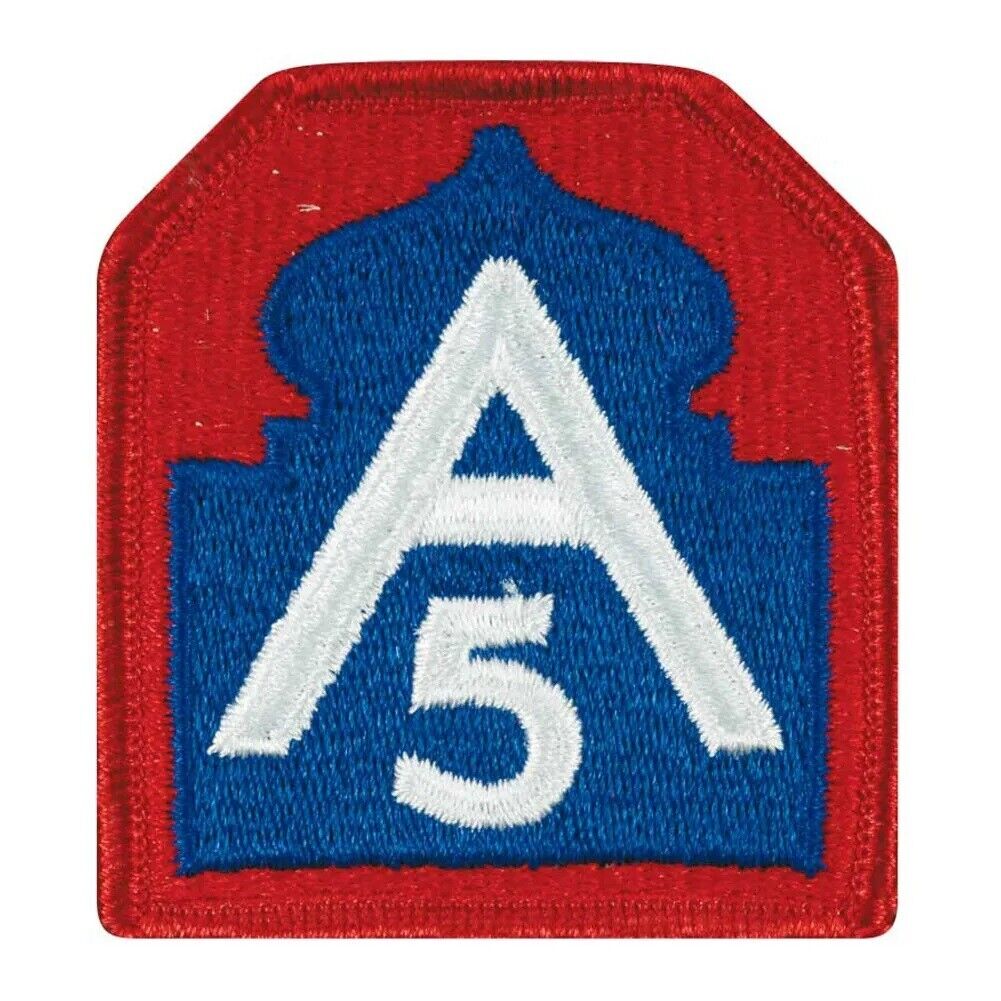 Pair of 5th Army Patches 2.75" tall by 2.5" - Brand New