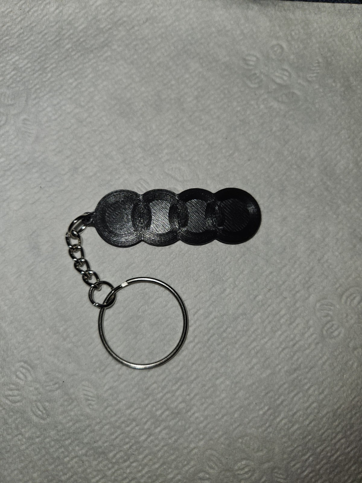 Audi Inspired 2" Keychain 3D Printed + Stainless Chain / Keyring