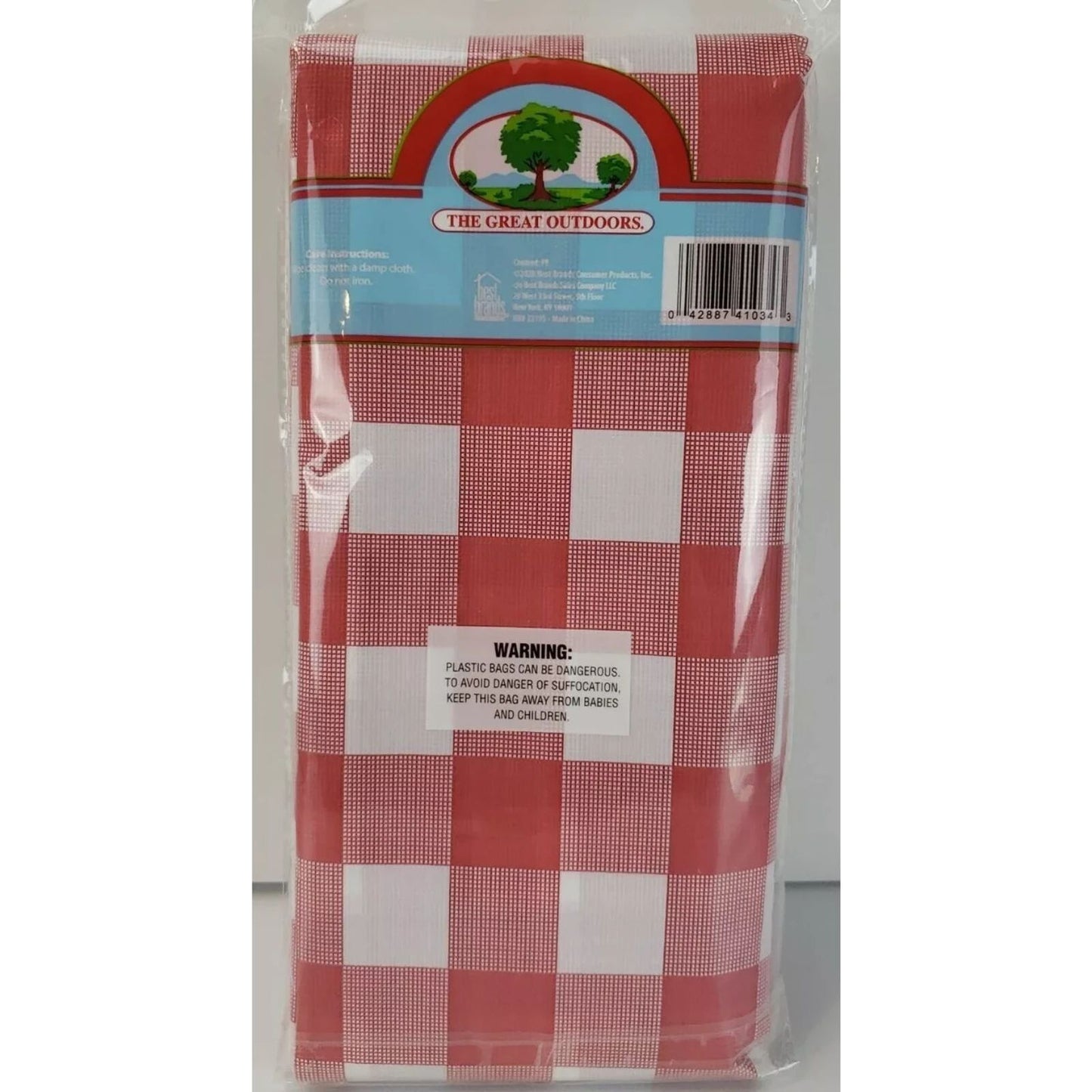 The Great Outdoors White Tablecloth With Bonus 4 Tablecloth Clips 52" X 70" NEW