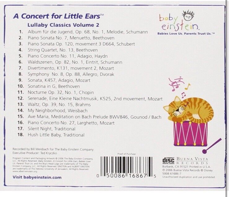 Baby Einstein - Lullaby Classics Volume 2 - Audio CD