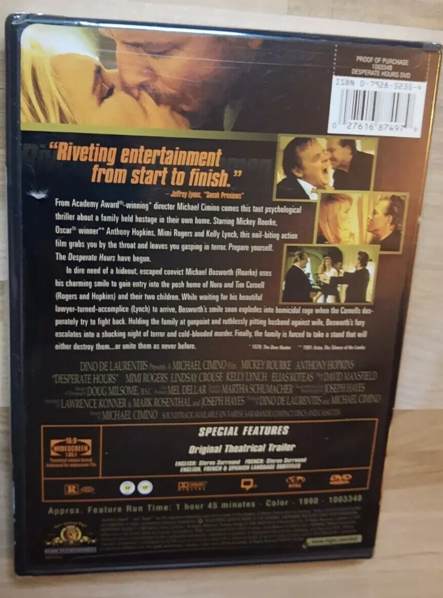The Desperate Hours (DVD, 2002) Brand New