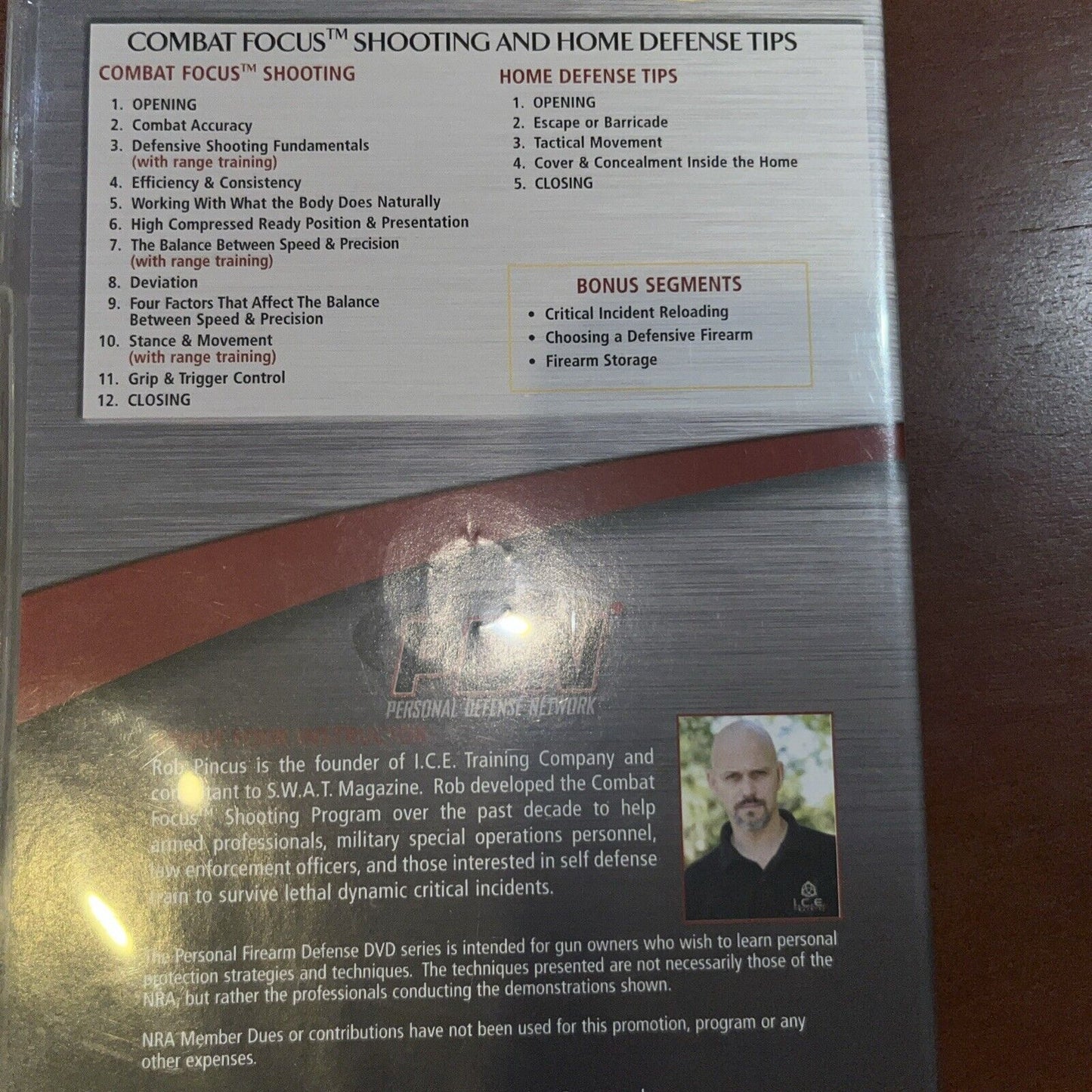 NRA Presents Combat Focus Shooting & Home Defense Tips PDN Personal Defense DVD