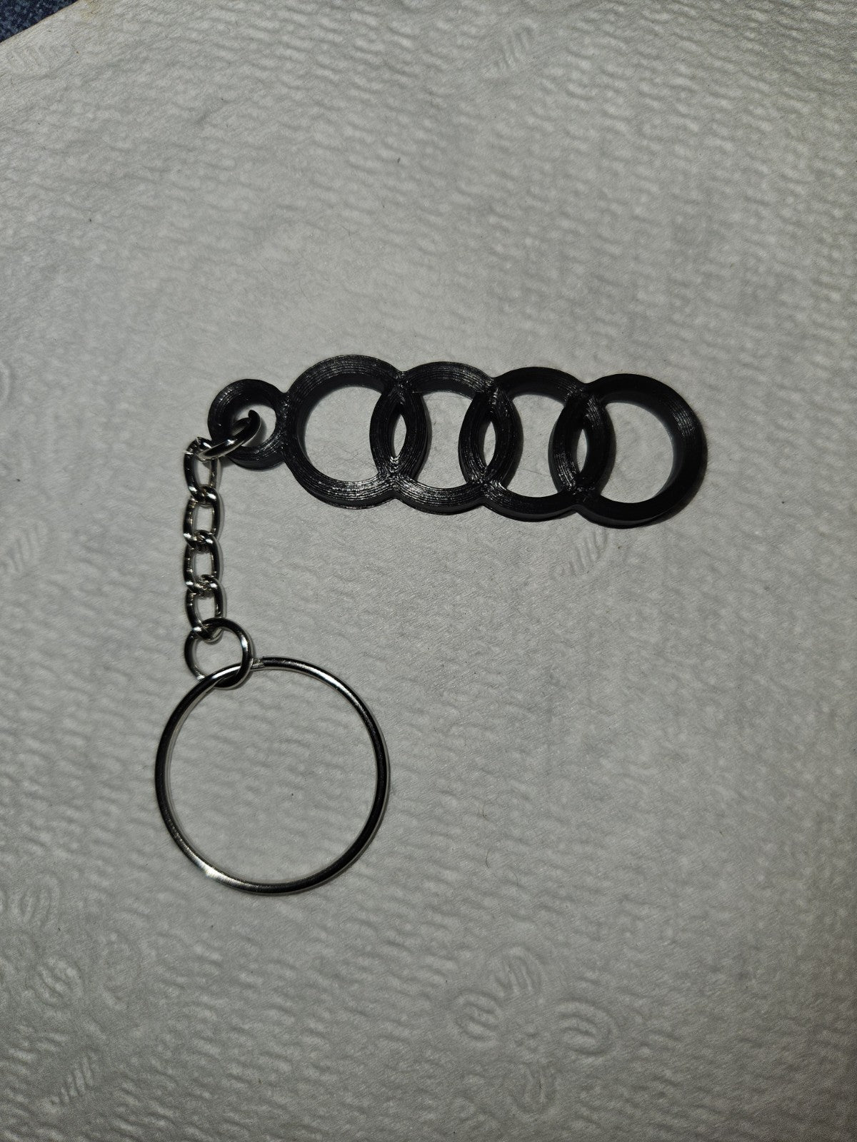 Audi Inspired 2" Keychain 3D Printed + Stainless Chain / Keyring