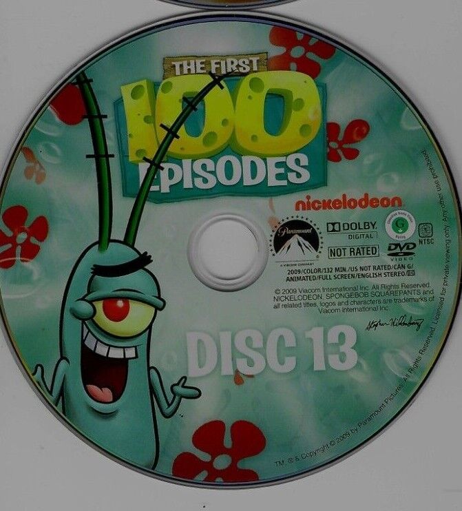 Sponge Bob Square Pants 100 Episodes Replacement DVDs