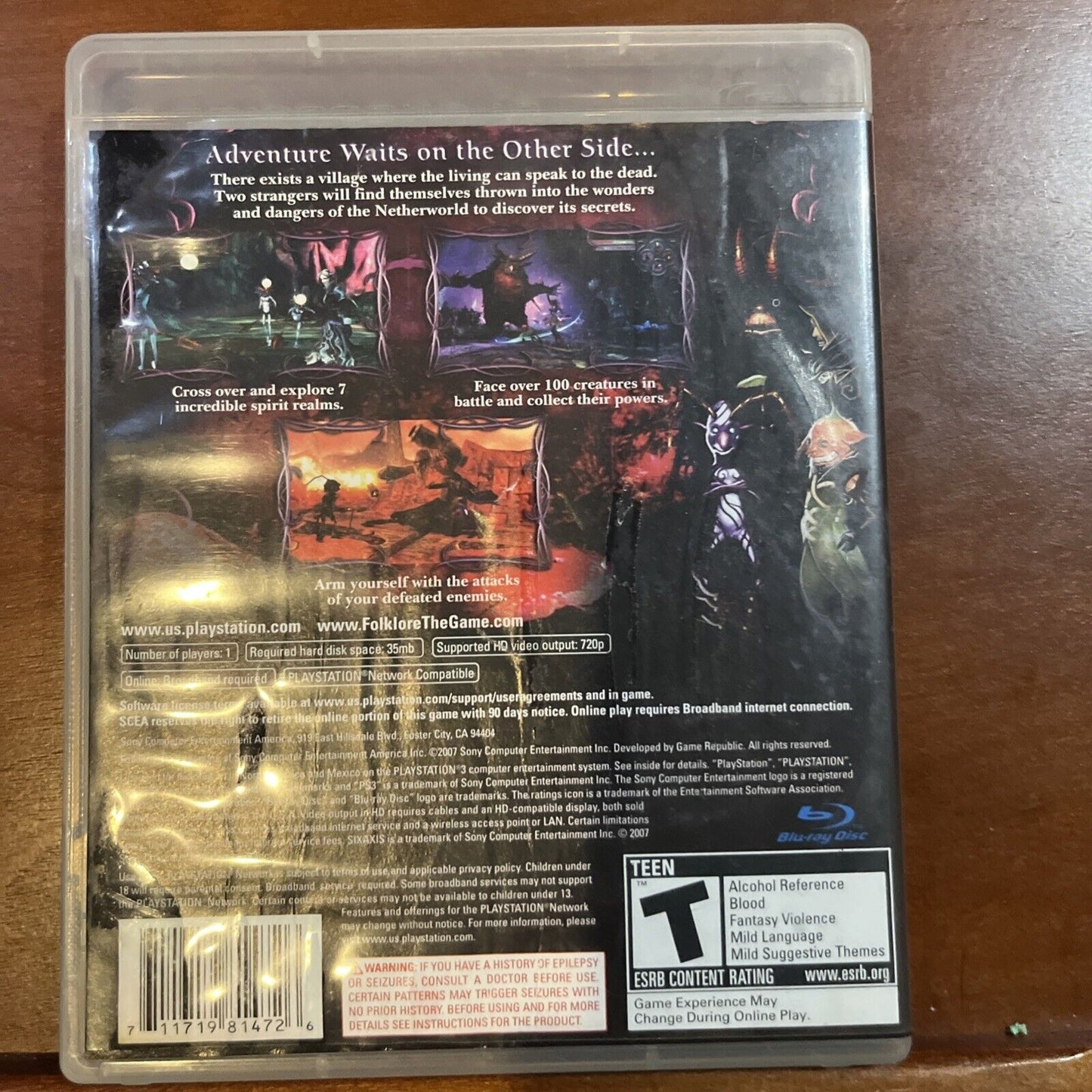 Folklore - Sony PlayStation 3 - TESTED. NO SCRATCHES. DAMAGED ARTWORK. NEW CASE.