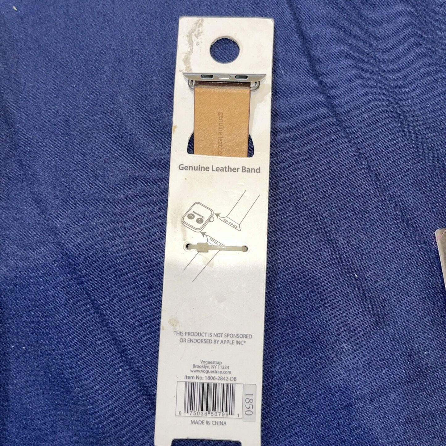 Genuine Leather Apple Watch Band for 42/44/45mm for Series 4,5,6,7,8,9 & SE