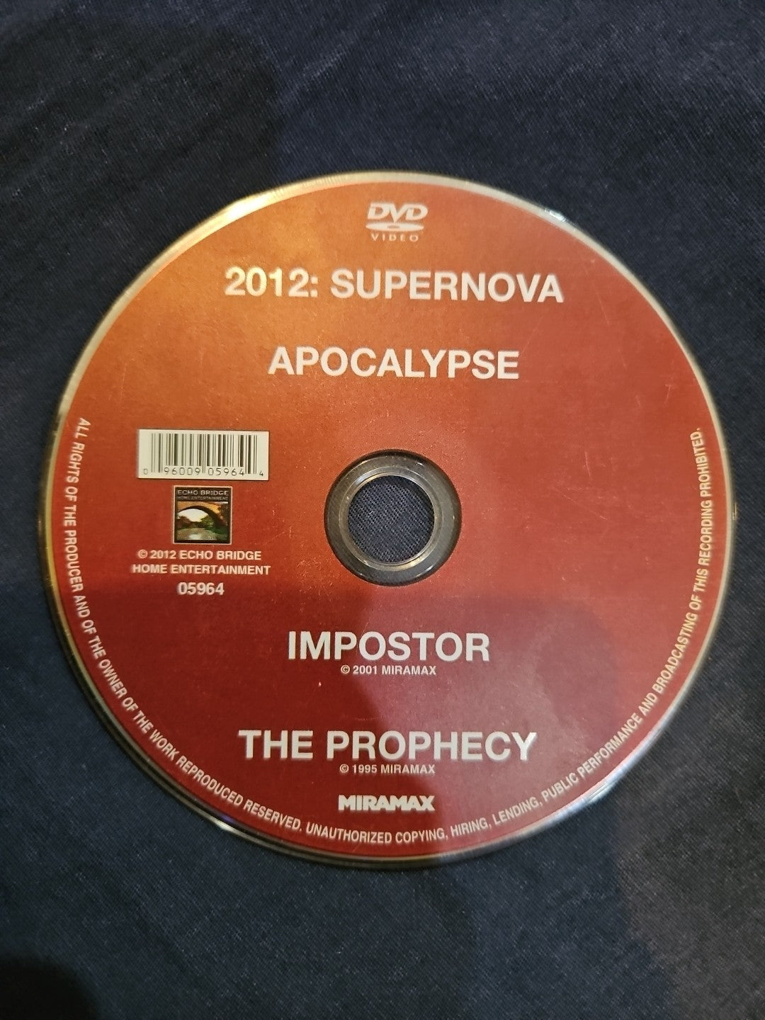 Impostor 2012 Supernova Apocalypse The Prophecy 4 Movies 1 Disc (DVD) Disc Only
