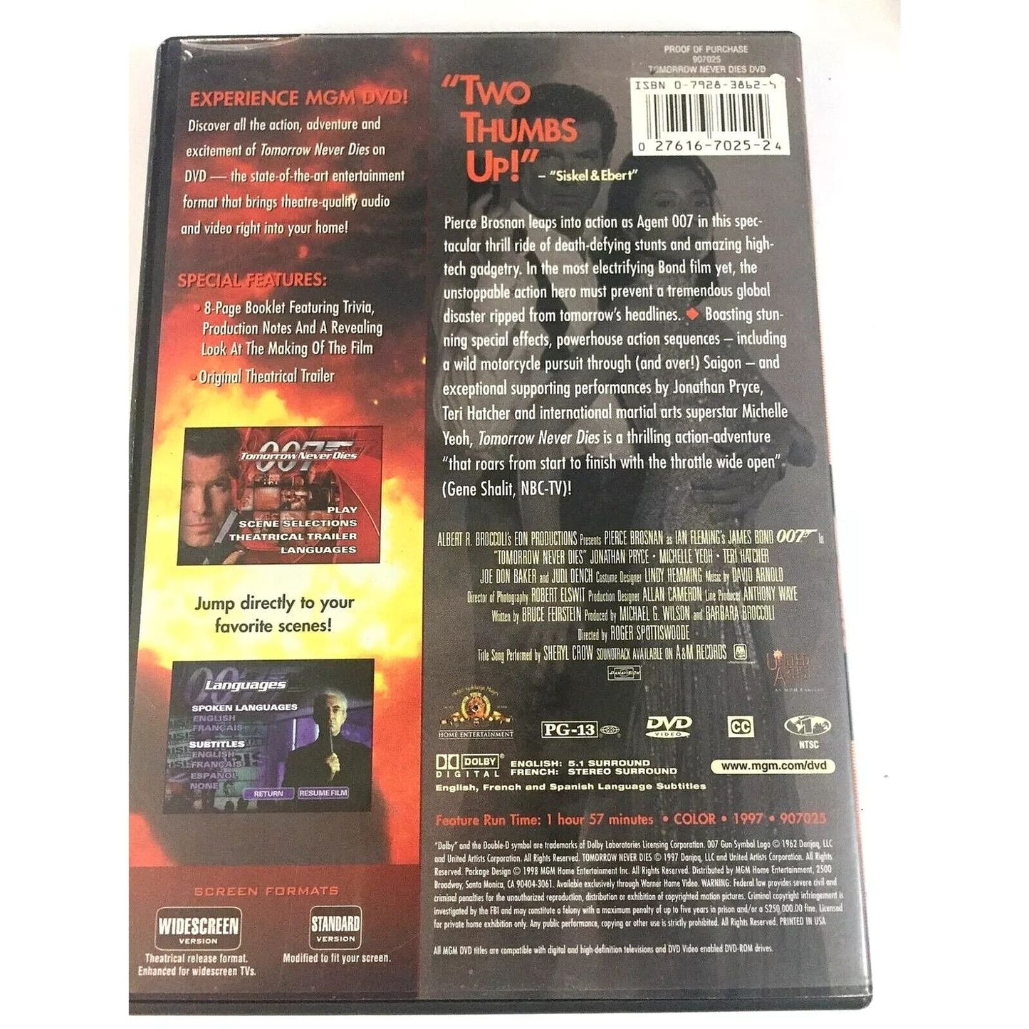 Tomorrow Never Dies (DVD) Special 007 Edition - Factory Sealed