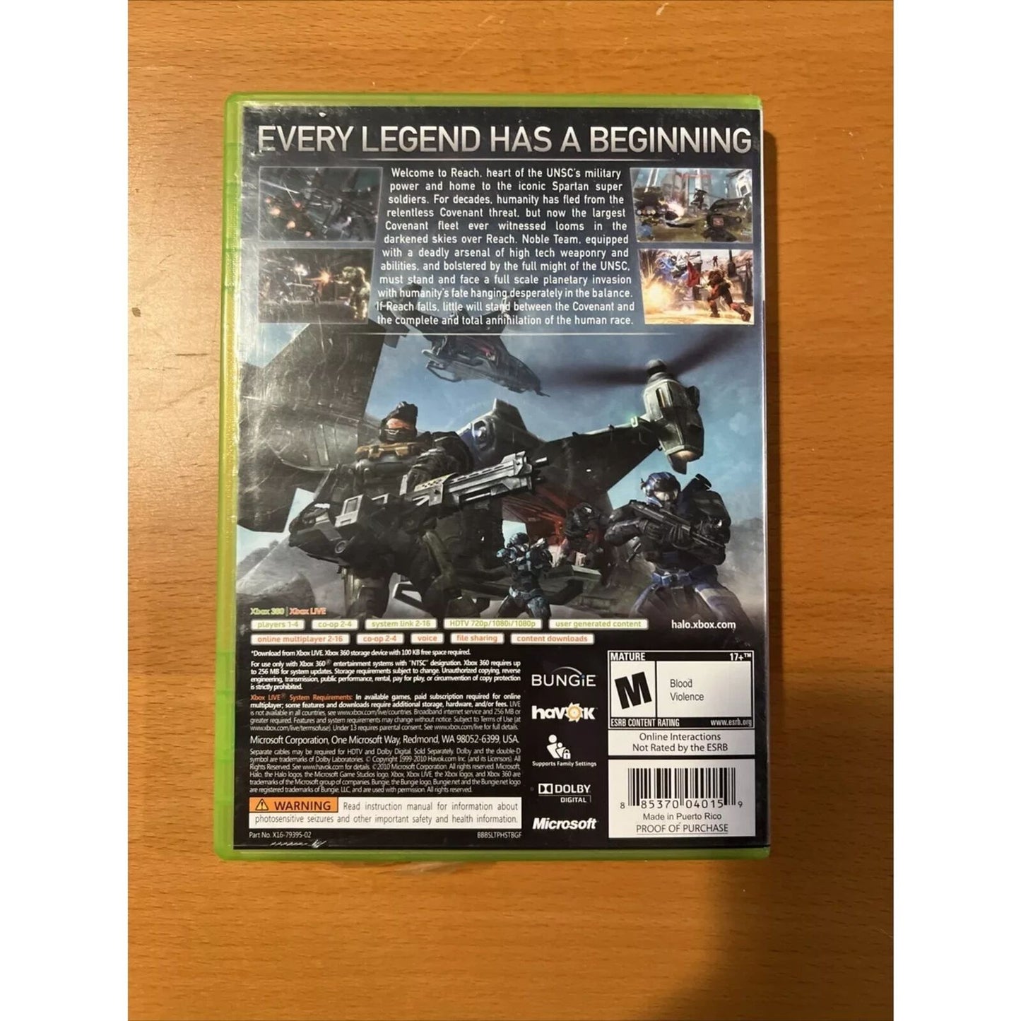 Halo Reach - Xbox 360 - New Case. Tested. No Scratches. Resealed.