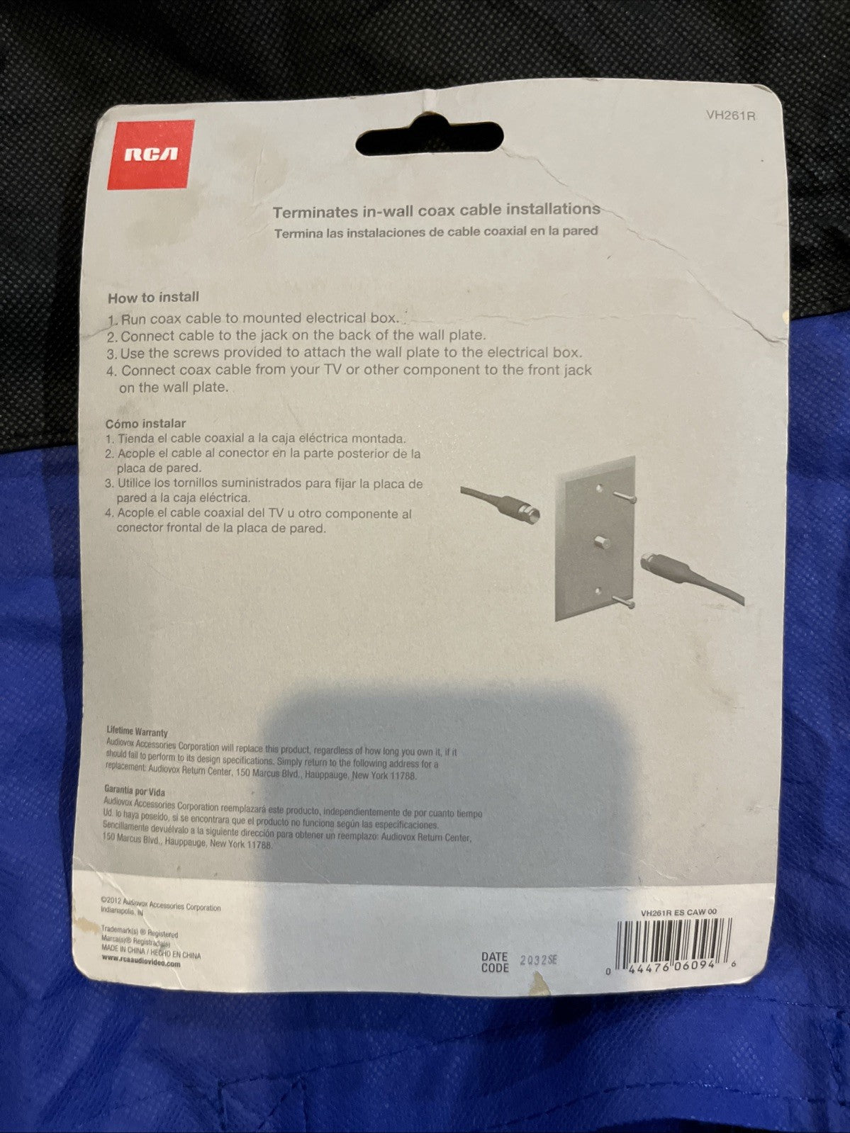 RCA Coax Cable Wall Plate 2 Pack Terminates in-wall Coax Cable Installs VH261R