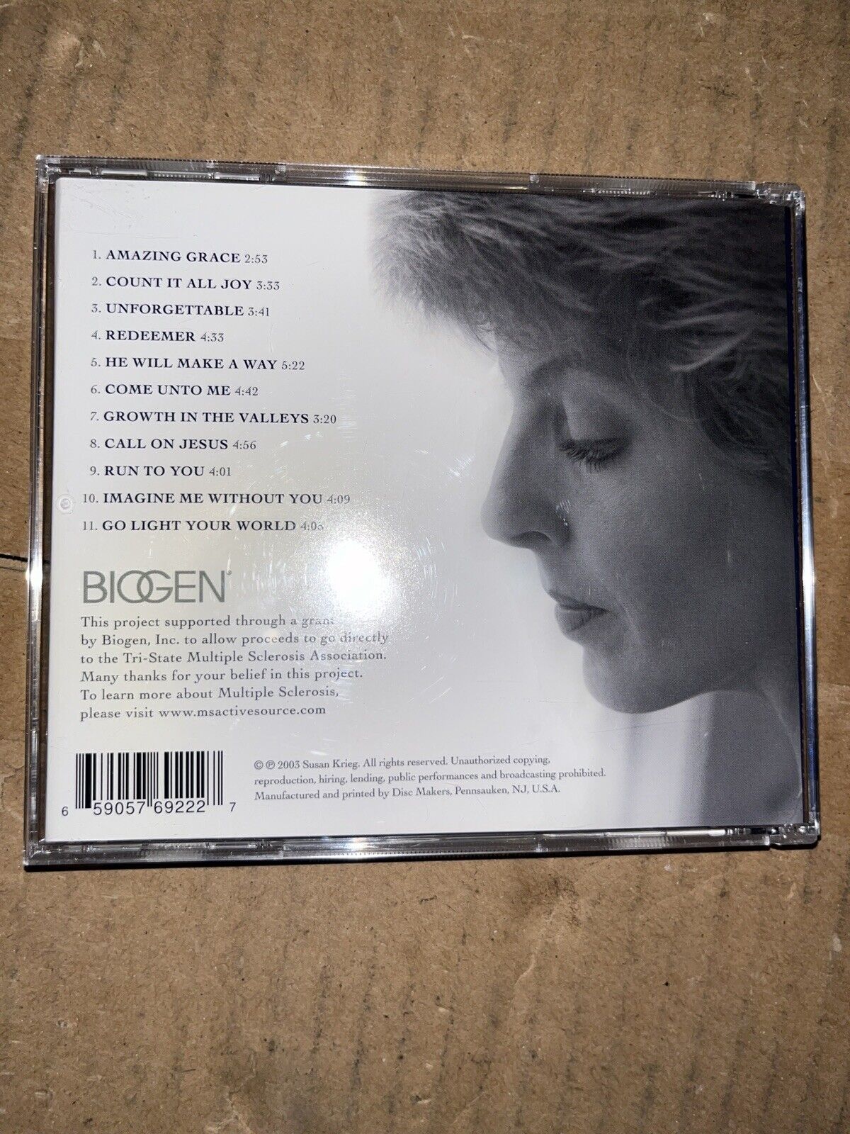 SUSAN KRIEG COUNT IT ALL JOY CD Christian Music Multiple Sclerosis