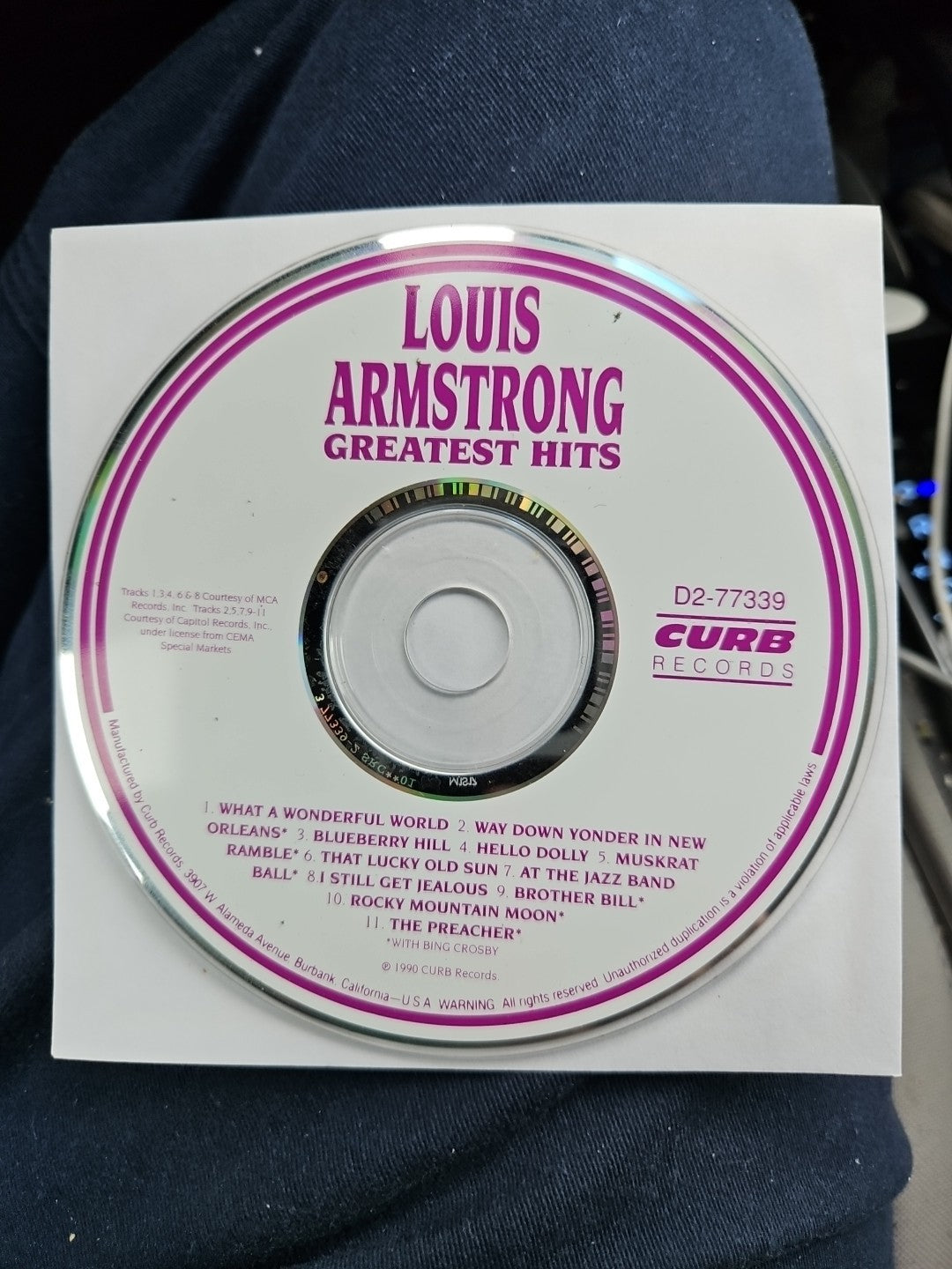 Louis Armstrong Greatest Hits (CD) Disc Only. Tested
