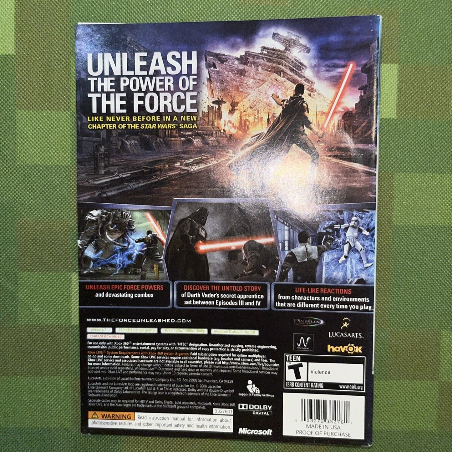Star Wars: The Force Unleashed (Microsoft Xbox 360, 2008)