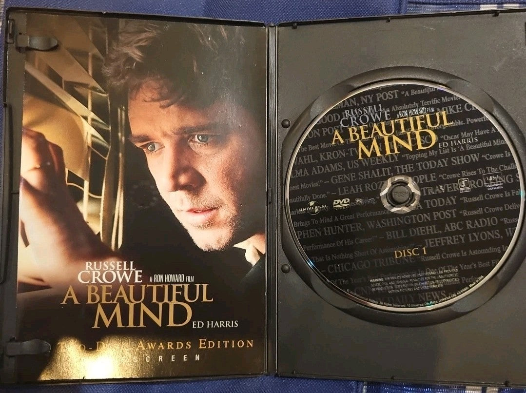 A Beautiful Mind (DVD 2-Disc Set Widescreen) Test its slim case cropped Artwork