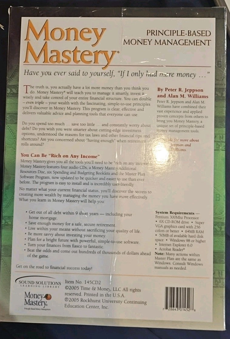 Money Mastery: Principle-Based Money Management Software And Audio CDs