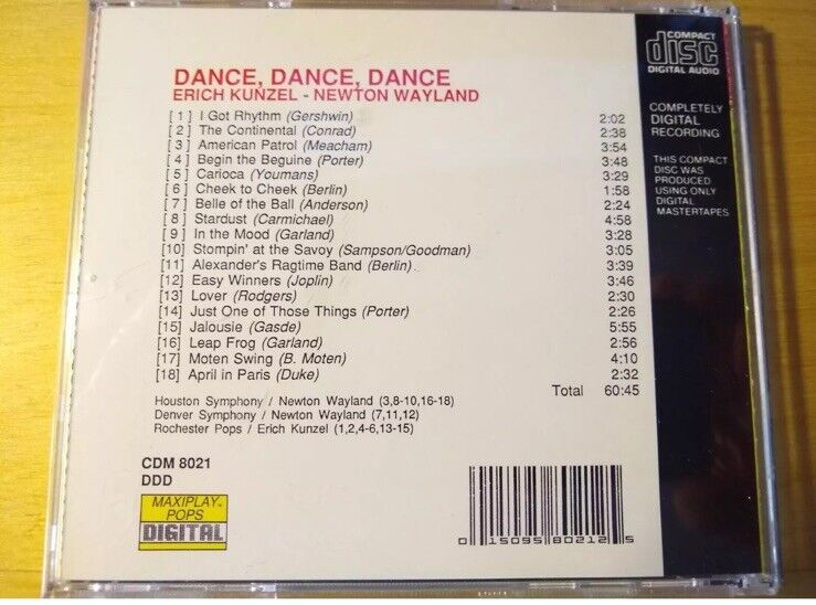 Dance Dance Dance (CD, 1990) Intersound Inc. Maxiplay Pops
