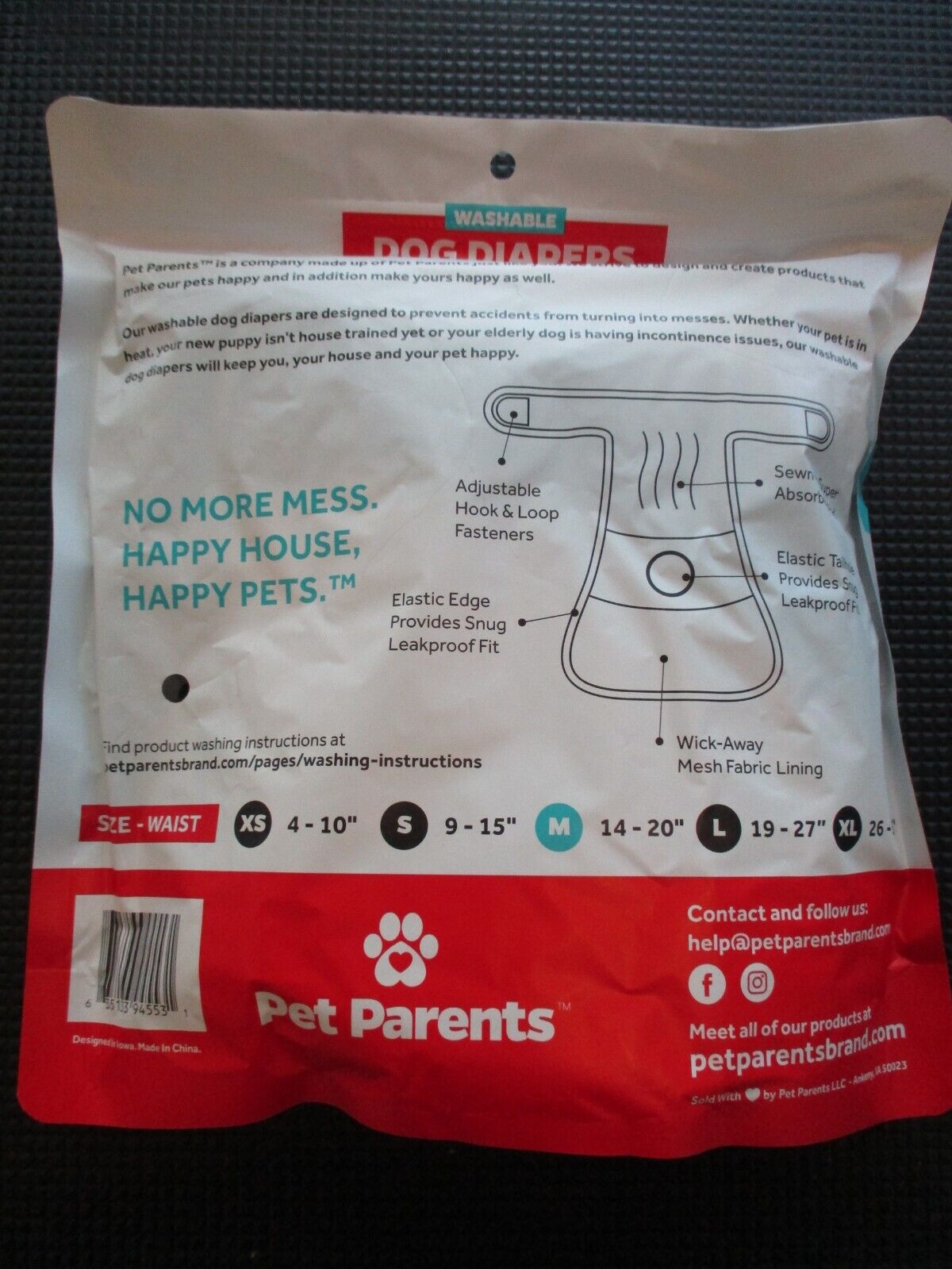 Pet Parents Washable Dog Male & Female Diapers (3pack)