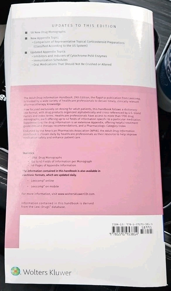 Adult Drug Information Handbook by Lexicomp (2020, Paperback)